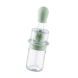 Maxbell Glass Olive Oil Bottle with Brush Measuring Oil Dispenser Bottle for Pancake Green