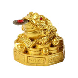 Maxbell Lucky Charm Wealth Frog Resin Lucky money frogs for House Warming Ornaments Aureate