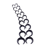 Maxbell 9 Pairs Black Acrylic Spiral Buffalo Horn Taper Tunnel Ear Stretcher Expander Plugs