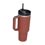 Maxbell Tumbler with Handle with Lid and Straw Car Tumbler Cup for Water Coffee carmine