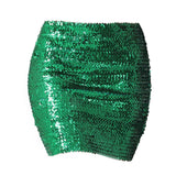 Maxbell Fashion Women Skirts Girl Mini Sequin Short Bling Wrap Skirt Streetwear green