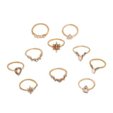 Maxbell 10pcs Set Boho Women Stack Knuckle Ring Mid Finger Tip Rings Set Jewelry