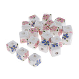 Max 20Pcs/Bag Ceramic Charm Beads Crafts Loose Beads Jewelry Findings Square 01