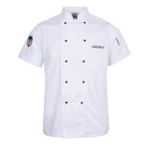 Maxbell Chef Jacket Coat Uniform Short Sleeve Hotel Kitchen Cook Apparel L White
