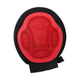 Maxbell Pet Grooming Glove Massage Pet Hair Remover Tool for Cats Small Animals Dogs Black Red