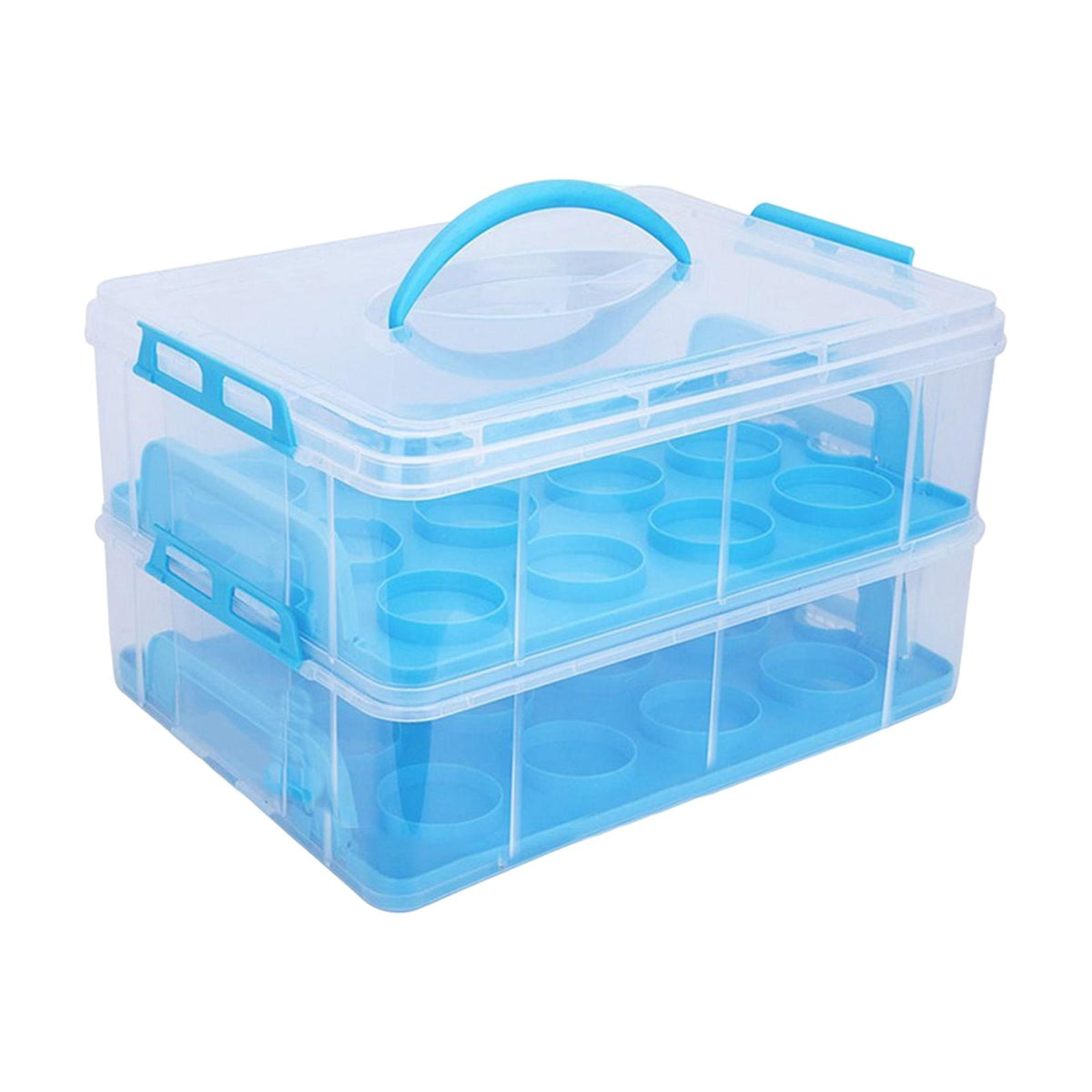 Maxbell Cupcake Carrier Storage Food Transporter Container for Pastries 2 Tiers