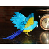Maxbell Artificial Feathered Animal Bird Garden Figurine Decor Parrot Light Blue