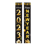 Maxbell 1 Pair New Year Porch Sign Banners Couplet Decor for Festival Doorway Garden Style A