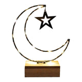 Maxbell Rustic Eid Ramadan Mubarak Decorations LED Lights for Indoor Outdoor Islamic Black Star