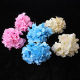 Max 6pcs Artificial Hydrangea Flower Head DIY Wedding Decor Pink blue and white
