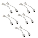 Maxbell 10Pack Power Over Ethernet PoE Adapter Injector + Splitter Cables Kit White