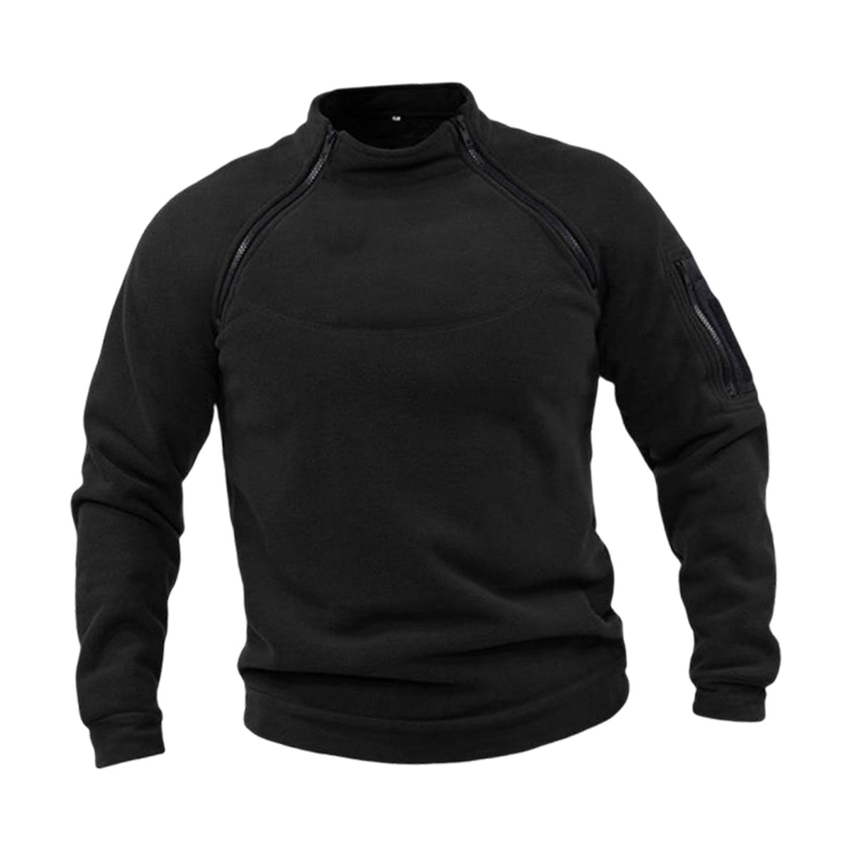 Maxbell Men Jacket Zipper Pullover Sweatshirt Clothes Thermal Fashion for Fishing Black XL