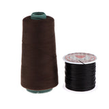 Maxbell 60m Hair Track Weft Weaving Sew Thread for Hair Extensions Medium Brown