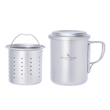 Maxbell Titanium Mug with Tea Strainer Sturdy Coffee Mug for Fishing Camping Outside