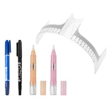 Max Eyebrow Tattoo Marker Pen Magic Eraser Permanent Makeup Ruler Caliper Kit 4#