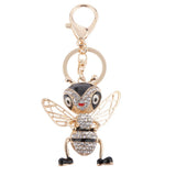 Maxbell Flying BeePendant Rhinestone Crystal Car Key Hanger Keyfobs Lady Gift Black