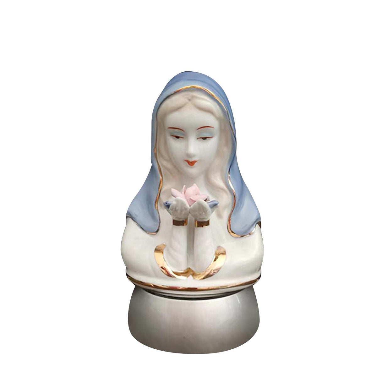 Maxbell Elegant Virgin Mary Sculpture Figurine Light Crafts Lantern Night Light