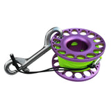 Maxbell 30m Aluminum Alloy Cave Scuba Diving Finger Spool Guide Line Reel Purple