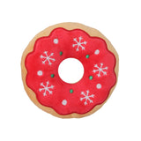 Maxbell Cute Dog Squeaky Toy Squeaky Play Stuffed Animal for Christmas Camping Red Donut