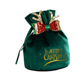 Maxbell Maxbell Christmas Treat Bags with Drawstrings Lovely Party Favors New Year Small Bowknot Green