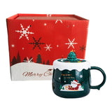 Maxbell Christmas Themed Coffee Mugs Milk Juice Mug 430ml for Home Wedding Birthday Green Santa