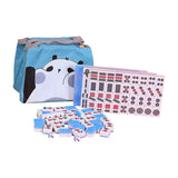 Maxbell Mini Chinese Mahjong Game Set with Handbag Lightweight for Family Party Game Blue