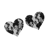 Maxbell 2Pcs Lace Pasties Lingerie Lady Reusable Black for Club party Heart