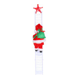Maxbell Electric Climbing Ladder Santa Claus Doll Christmas Figurine for Xmas Tree White Ladder