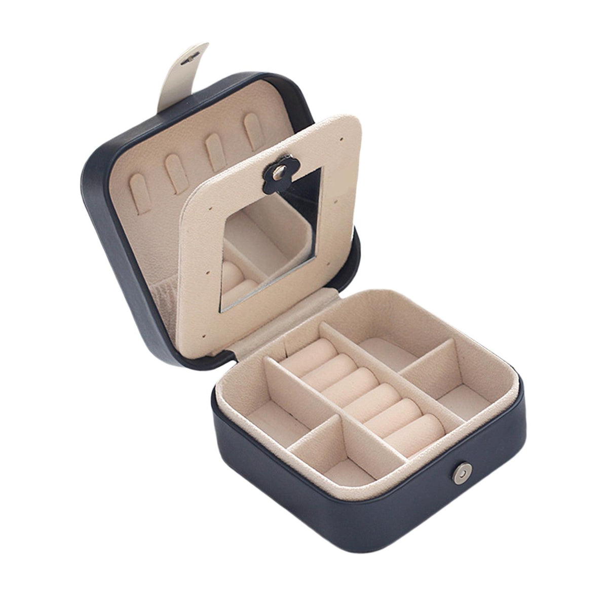 Maxbell Jewelry Organizer Box Waterproof Gift for Bracelets Ear Studs Watch Navy