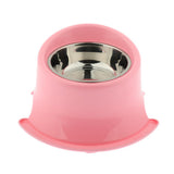 Maxbell Pet Protect Cervical Leak-proof Dog Food Bowl Stainless Steel Dog Bowl Pink