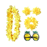 Maxbell Hawaiian Necklace Costume Set Beach Womens Fancy Dress Dress Decor Headband Yellow