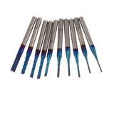 Maxbell 10PCS/Set 1/8 Inch Shank PCB CNC Drill Bits End Mill Engraving 0.8-3.175mm