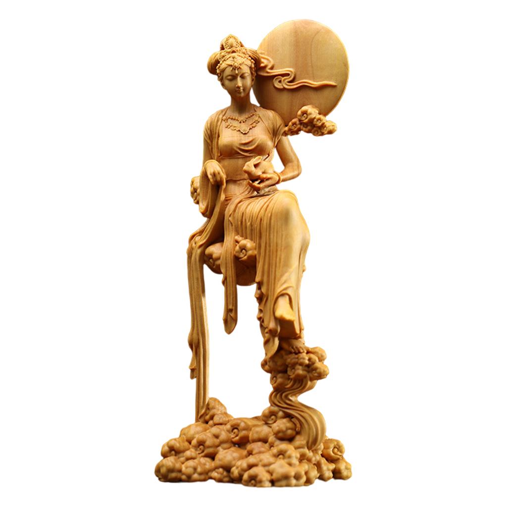 Maxbell Chang's Statues Hand Carving Godness Figurine for Shelf Home Decoration
