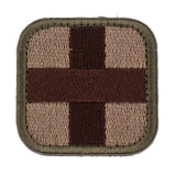 Maxbell 50 x 50mm Hook & Loop Medic First Aid Red Cross Patch Coffee Cross and Tan