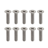 Max 10 Pcs M3 Flat Head Grade 1 Titanium Machine Screws Phillips Drive M3 x 12mm