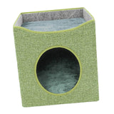 Maxbell Cat Bed Kitten Tent with Removable Cushion Cat Hideaway for Kitty Cat Kitten Light green