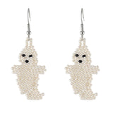 Maxbell Beaded Earrings Halloween Theme for Women Girls Beaded Long Tassel Party Little Ghost