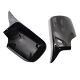 Maxbell 2pc Rear Mirror Cover Cap 51168238376 for BMW E46 E39 1998-2005 Black