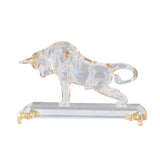 Maxbell Portable Crystal Bull Figurine Statue Art Craft for Shelf Store Living Room C