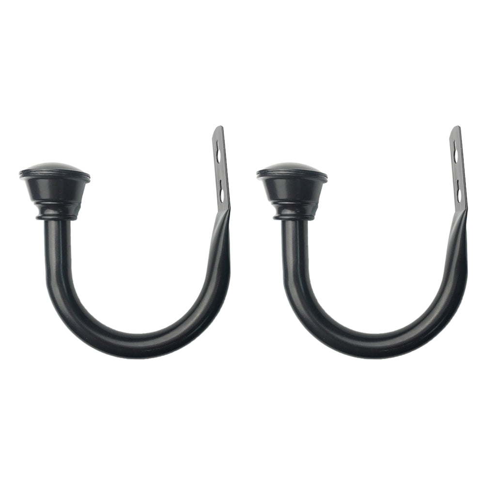 Max Maxb 2x Iron Durable Curtain Hook Drapery Tieback U-shaped Wall Hooks Black