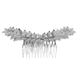 Maxbell Long Metal Olive Leaves Vine Hair Comb Pin Wedding Party Bridal Headpiece Silver