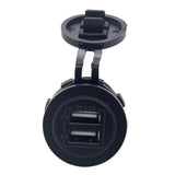 Maxbell Motorcycle Car Refitted 5V 4.8A Dual USB Aperture Car Charger Blue Light