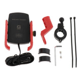 Maxbell Motorcycle Mobile PhoneHolder Scooter Stand Mount Bracket+USB Charger  Blue