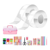 Maxbell Blow Bubbles Double Sided Tape Traceless Sticky Tape Sensory Toy DIY Crafts Tape w Box and Tools