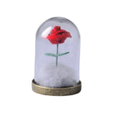 Maxbell Artificial Rose with Glass Cover Eternal Glass Flower for Living Room Table Rose