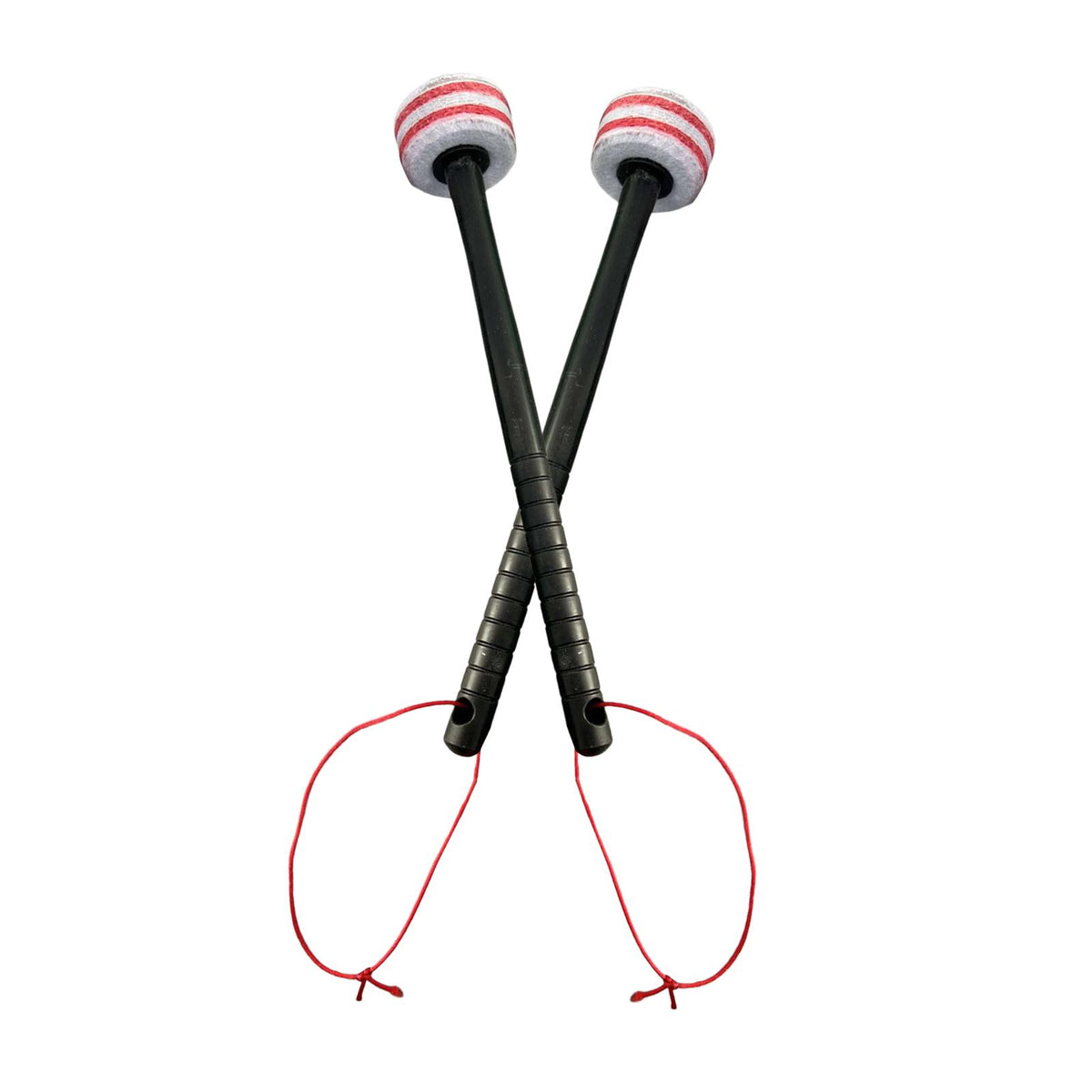 Maxbell 2 Pieces Drum Mallets Bass Percussion Mallets for Players Drum trumpet Teams 30cm gray red