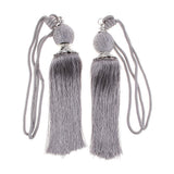 Max 1 Pair Hanging Ball Curtain Tieback Tassels Sewing Supplies DIY Silver Gray