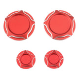 Maxbell 4 Pieces Motorcycle Frame Hole Cap Cover for Ducati Scrambler 400 800 Red