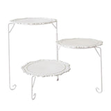 Max Folding Cake Stand Dessert Display Service Plate White Rack with White Plate