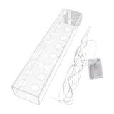 Maxbell Rectangle Flower Vase Clear Acrylic Long Vase Modern for Living Room Desktop 45x10x6.5cm 18 Hole